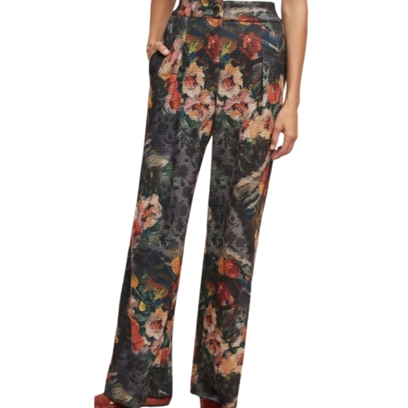 Anthropologie Pants - Anthropologie x Eva Franco Simone Multicolor Knit Wide Leg Floral Trousers Small